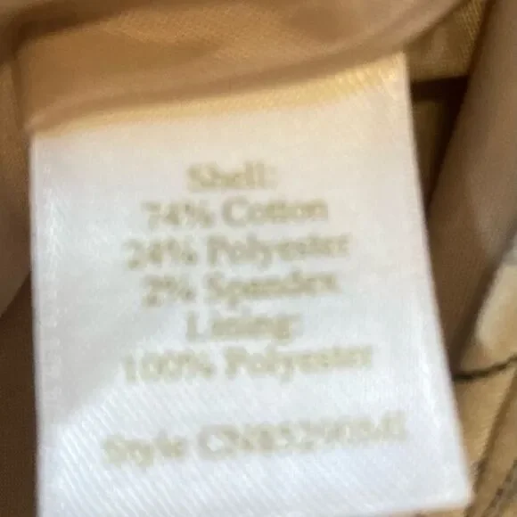 Caslon Tan Pinstripe Blazer Jacket Size 2 Tailored Career Neutral Work Jacket - Picture 10 of 11